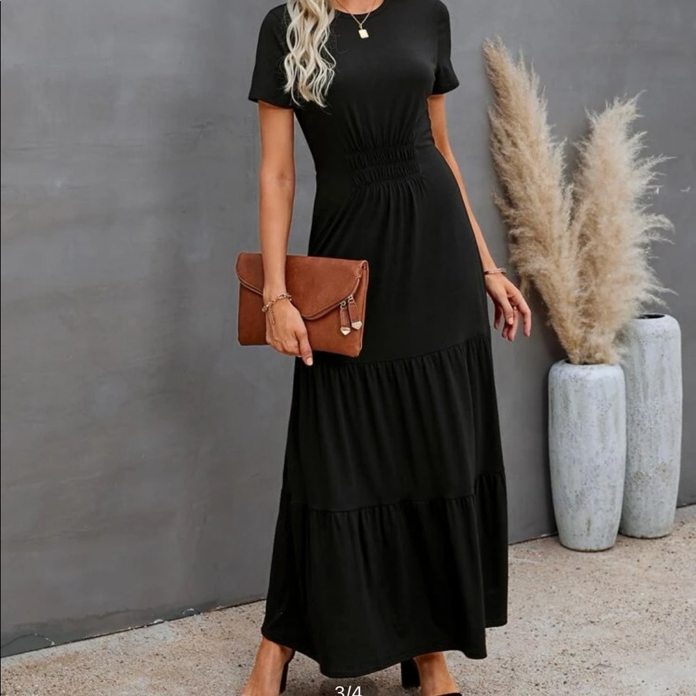 Black Maxi with ruched front